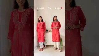 Styling Red chikankari kurti | wearing versus styling #chikankari #suit #styling #ethnic #indianwear