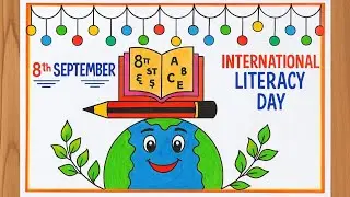  International Literacy Day Poster drawing easy World Literacy day poster Literacy Day Poster