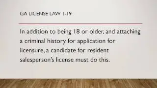 GA License Law 1 Fun Game