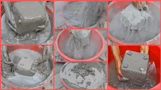 Masterpiece || Very Creamy|| Cement Big Blocks|| Dry And Water Crumbling And Dipping || Dust Pouring