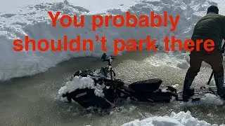 Recovering a Polaris Expedition AND an abandoned snowmobile frozen into a creek in the same day