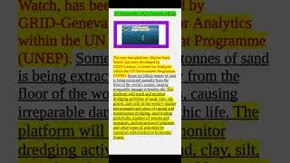 'Marine Sand Watch' new data platform launched by UNDP |10 Sep Current Affairs #shorts #allexam #gk