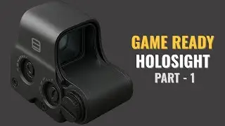 How To Modeling Holographic Weapon Sight / Holosight for games in Blender - Part 1