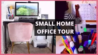 SMALL APARTMENT WORKSPACE TOUR | DIY tiny home office | home office tour small