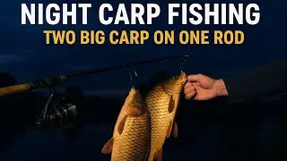 🎣 Night Carp Fishing &ndash; Two Big Carp on One Rod | Evening Fishing Bites 2025