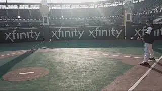 Fielding practice at Rate field.