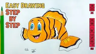 Flase Parcula Clown Fish Easy Drawing Step by Step