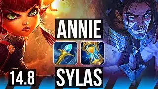 ANNIE vs SYLAS (MID) | 8 solo kills, 42k DMG | NA Grandmaster | 14.8