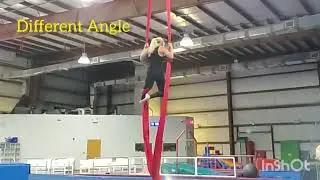 Flamingo Drop To Belay on Aerial Silks