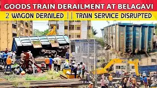 Goods train derailment in Belagavi || 2 Wagons Derailed || Trains Service Disrupted 🙁