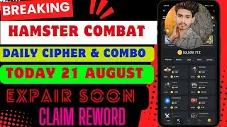 Hamster combat daily combo / hamster cipher code / 21 August combo card / 21 august ciper code