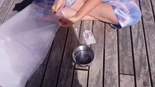 Fitting a pool liner over a birth pool