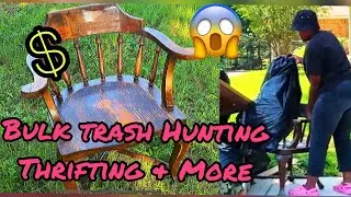 #bulktrash #dumpsterdiving #thriftfinds BULK TRASH HUNTING | FURNITURE REVAMP & THRIFTING