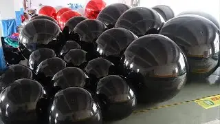 Big shiny black mirror balls for birthday, wedding, corporate milestone events backdrop decoration