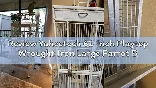 Review Yaheetech 61-inch Playtop Wrought Iron Large Parrot Bird Cages with Rolling Stand for Cockati