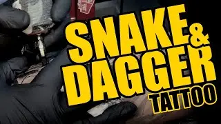 Tattoo Time Lapse 🎥 | NEO TRADITIONAL DAGGER & SNAKE Design