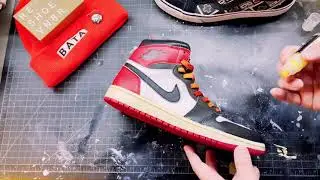 How to Age (Yellow) Soles Using JGK Magic Aging Marker // Nike Air Jordan 1 Vintage(Tutorial)