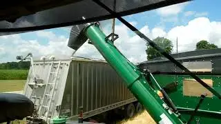 15 Year-Old Girl Unloads a Grain Cart for the First Time