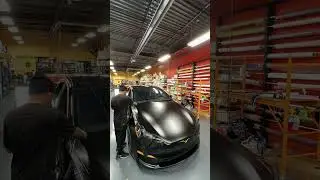 Wrapping Tesla hood in 3m satin black