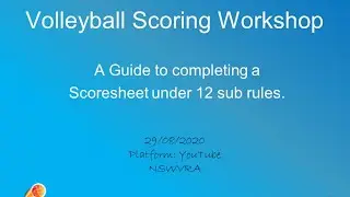 NSWVRA Indoor Volleyball Scoring Workshop Live Stream 29/08/2020