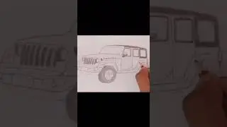 Jeep Wrangler car drawing || Rubicon car drawing || #jeepwrangler #rubicon #shadowart