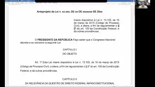 Análise do anteprojeto do STJ que disciplina a relevância da questão federal para o recurso especial