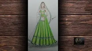 How To Draw A Traditional Lehenga Dress||Fashionillustrations