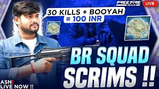 30 KILLS +BOOYAH 100 GIVEAWAY 😱🔥|| BR SQUAD SCRIMS🔥🔥||FF Live Telugu