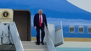 Trump's arrival at 133rd Airlift Wing