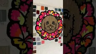 Il primo #poodle circondato da fiori ! Tutto realizzato in #tufting #tappeto #rug