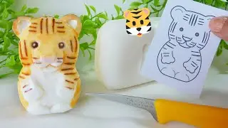 TIGER - SOAP CARVING - How To Make - Free Printable Template - DIY Soap Animal Craft