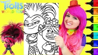 Coloring Poppy & Queen Barb Trolls 2 World Tour Coloring Page Prismacolor Markers | KiMMi THE CLOWN