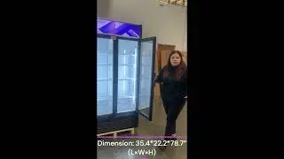 36'' wide Two Section sliding and hinge glass door refrigerator introduction