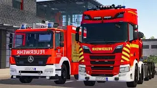 Emergency Call 112 - M&uuml;lheim Swap Body Vehicle and Firefighter First on Duty! 4K