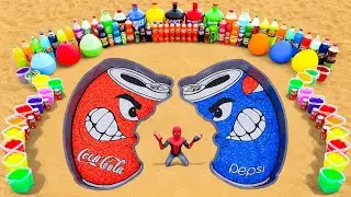 How to make Coca Cola vs Pepsi Battle with Big Orbeez, Balloons, Giant Coca Cola & Fanta and Mentos
