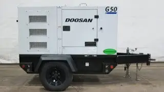 Doosan G50 38 kW prime rental grade diesel genset, EPA Tier 4 engine, 271 Hrs, Yr 2018 - CSDG # 2580