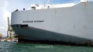 MV Michigan Highway cargo ship carrying vehicle.