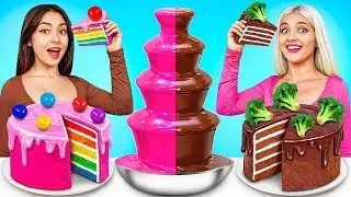 Desaf&iacute;o de Fondue de Fuente de Chocolate | Batalla por Comer solo Comida Dulce por YUMMY JELLY