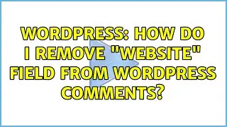 Wordpress: How do i remove 