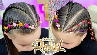 Peinado Infantil Con Trenzas Y Encintados/ Peinados Rakel/ TUTORIAL NUEVO