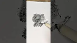 How to Draw a Kitten with Pencil Powder #shorts #cat