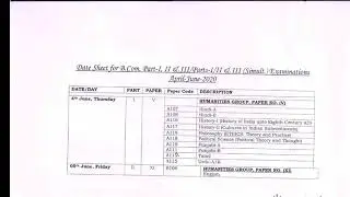 Final Date sheet for Exam 2020 - SOL Date sheet 2020 - Exam Date sheet for BA and B.com Student