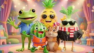 Piñas y Sandías Bailan 🍍🍉 Ranas Bailan 🐸 | Canciones Infantiles 3D | Música Infantil 3D para Bebés