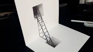 Easy Drawing! How to Draw 3D Stairs in a Hole | 3D Trick Art
