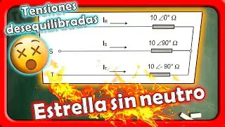 Sistema trifasico estrella sin neutro, DESEQUILIBRADO, tensiones desequilibradas.