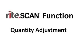 riteSCAN Function - Quantity Adjustment