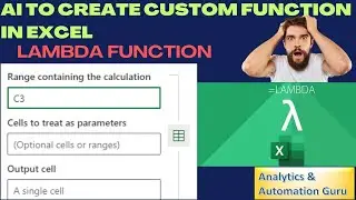 37-Custom Function Using AI | Create Custom Function in Excel | LAMBDA Function |