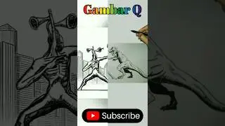 How to Draw Siren Head vs T-rex - Review #shorts #drawing #menggambar #sirenhead #dinosaur #trex