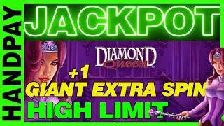 🔴 DIAMOND QUEEN WITH EXTRA SPIN ★ HIGH LIMIT JACKPOT HANDPAY.  Bonus on first spin!