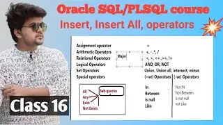 Oracle SQL/PLSQL -Class 16- Insert and Insert All command, Introduction to operators